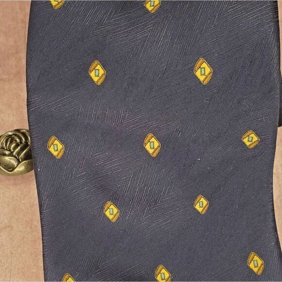 Take six luxury navy blue Tie - Picture 2 of 7